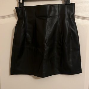 Zara Black Leather Skirt Size Small